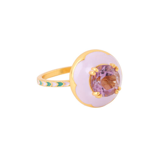 Lavender amethyst and enamel ring by Azga